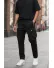 Pantaloni de trening cargo, negri, conici Y196 P18-2.1 Pantaloni de trening cargo, negri, conici Y196 P18-2.1