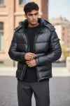 Geaca barbati groasa de iarna, neagra A18