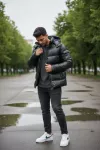 Geaca barbati groasa de iarna, neagra A18