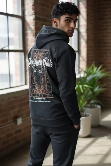 Trening barbati slim fit gri inchis, Pantaloni + Hanorac, 13400 42-2