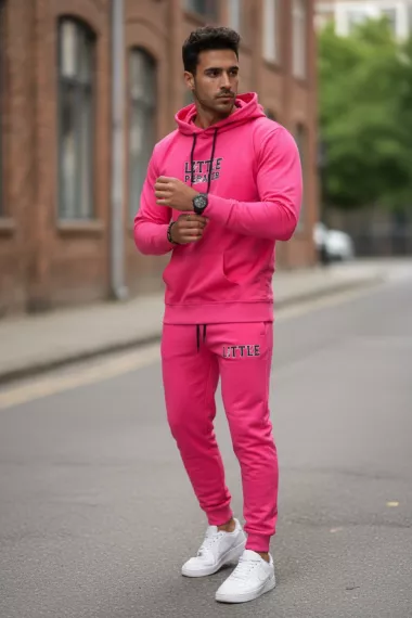 Trening barbati slim fit roz, Pantaloni + Hanorac, 13410 113