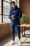 Trening barbati slim fit bleumarin, Pantaloni + Hanorac, 13360