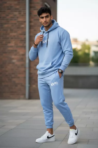 Trening barbati slim fit blue, Pantaloni + Hanorac, 13360 25-3.1