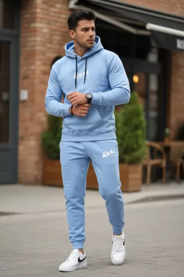 Trening barbati slim fit blue, Pantaloni + Hanorac, 13360 25-3.1