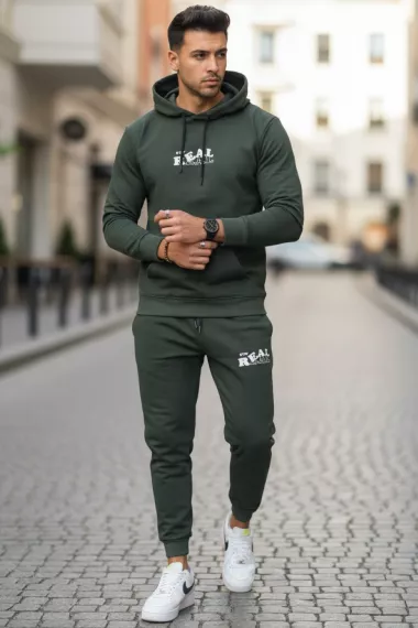 Trening barbati slim fit kaki, Pantaloni + Hanorac, 13360 D2-1.1