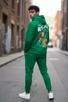 Trening barbati slim fit verde, Pantaloni + Hanorac, 13360
