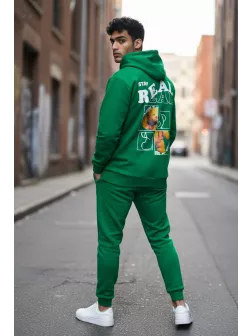 Trening barbati slim fit verde, Pantaloni + Hanorac, 13360 Trening barbati slim fit verde, Pantaloni + Hanorac, 13360