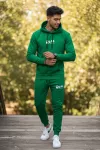 Trening barbati slim fit verde, Pantaloni + Hanorac, 13360