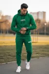 Trening barbati slim fit verde, Pantaloni + Hanorac, 13360