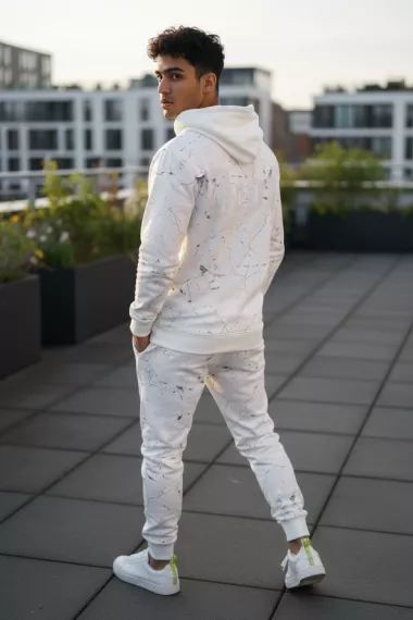 Trening barbati slim fit alb , Pantaloni + Hanorac, 13380 43-4.3