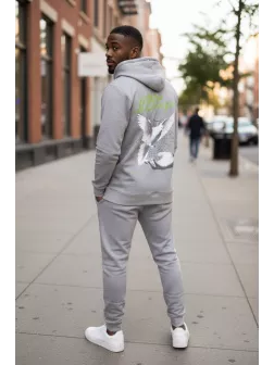 Trening barbati slim fit gri, Pantaloni + Hanorac, 13370 20-4.1