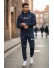 Trening barbati slim fit bleumarin, Pantaloni + Hanorac, 13380 Trening barbati slim fit bleumarin, Pantaloni + Hanorac, 13380