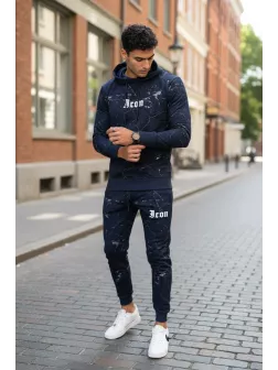 Trening barbati slim fit bleumarin, Pantaloni + Hanorac, 13380 28-4.3