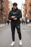 Trening barbati slim fit negru, Pantaloni + Hanorac, 13380