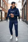 Trening barbati slim fit bleumarin, Pantaloni + Hanorac, 13400