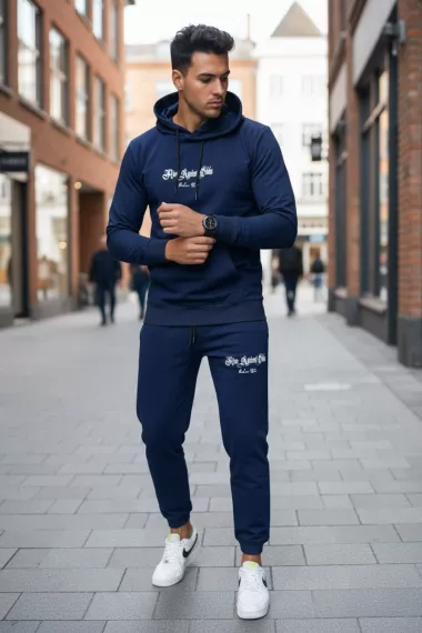 Trening barbati slim fit bleumarin, Pantaloni + Hanorac, 13400 Trening barbati slim fit bleumarin, Pantaloni + Hanorac, 13400