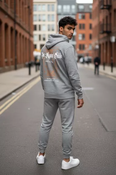 Trening barbati slim fit gri, Pantaloni + Hanorac, 13400 50-2 Trening barbati slim fit gri, Pantaloni + Hanorac, 13400 50-2