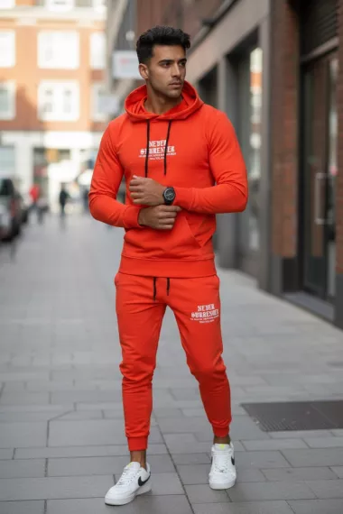 Trening barbati slim fit portocaliu, Pantaloni + Hanorac, 13390 40-4.2