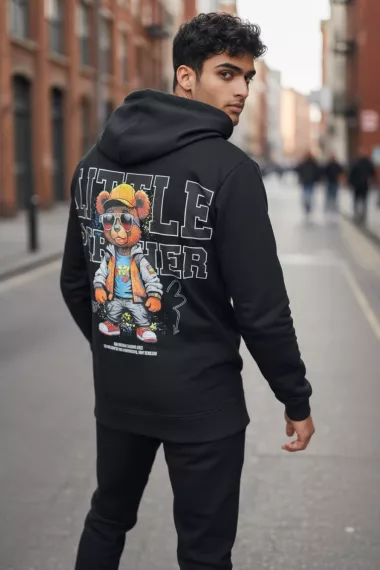 Trening barbati slim fit negru, Pantaloni + Hanorac, 13410 39-2