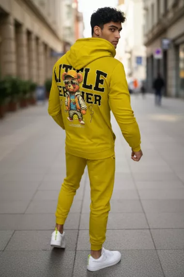 Trening barbati slim fit galben, Pantaloni + Hanorac, 13410 23-3.1 Trening barbati slim fit galben, Pantaloni + Hanorac, 13410 23-3.1
