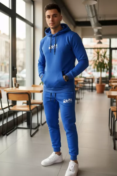 Trening barbati slim fit albastru, Pantaloni + Hanorac, 13360 24-3.1 Trening barbati slim fit albastru, Pantaloni + Hanorac, 13360 24-3.1