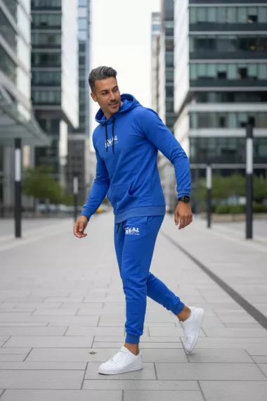 Trening barbati slim fit albastru, Pantaloni + Hanorac, 13360 24-3.1 Trening barbati slim fit albastru, Pantaloni + Hanorac, 13360 24-3.1