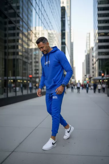 Trening barbati slim fit albastru, Pantaloni + Hanorac, 13360 24-3.1 Trening barbati slim fit albastru, Pantaloni + Hanorac, 13360 24-3.1