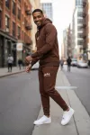 Trening barbati slim fit maro, Pantaloni + Hanorac, 13360 34-3.2