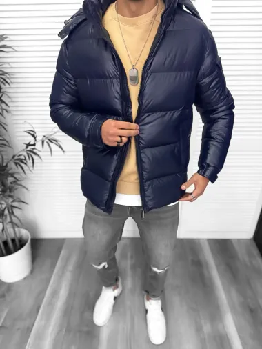 Geaca barbati groasa de iarna, bleu A18