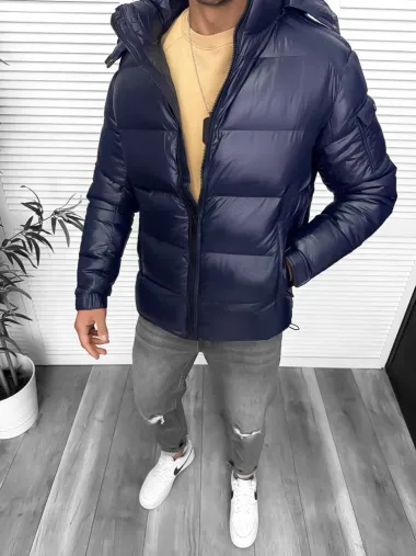 Geaca barbati groasa de iarna, bleu A18