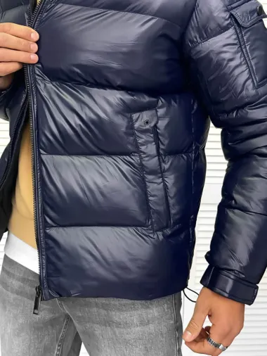 Geaca barbati groasa de iarna, bleu A18