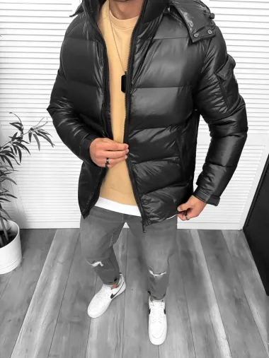 Geaca barbati groasa de iarna, neagra A18