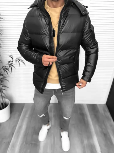 Geaca barbati groasa de iarna, neagra A18