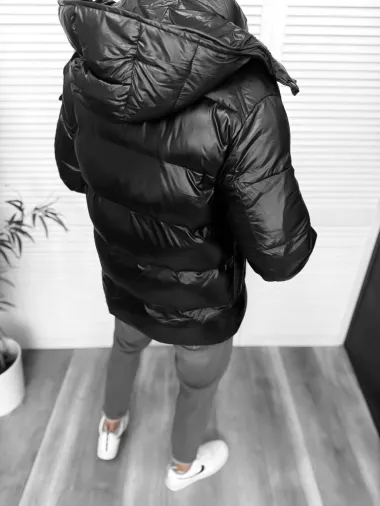 Geaca barbati groasa de iarna, neagra A18