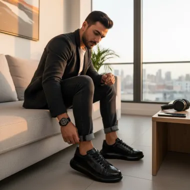 Adidasi barbati casual, negri 0956 n9-4