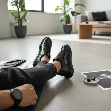 Adidasi barbati casual, negri 0956 n9-4