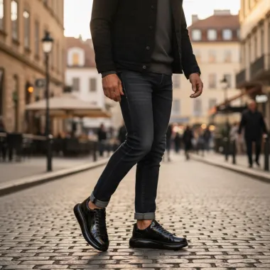 Adidasi barbati casual, negri 0956 n9-4