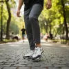 Adidasi barbati casual, albi cu negru A103