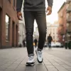 Adidasi barbati casual, albi cu negru A103