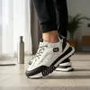 Adidasi barbati casual, albi cu negru A103