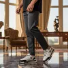 Adidasi barbati casual, albi cu negru A103