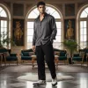 Adidasi barbati casual, albi cu negru A103