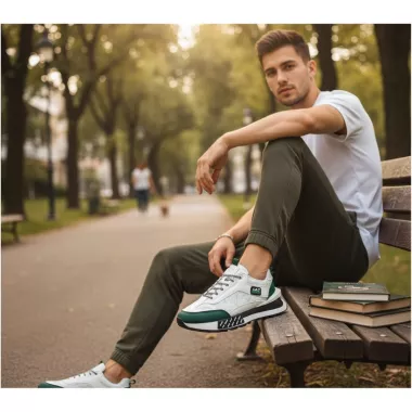 Adidasi barbati casual, albi A103