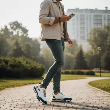 Adidasi barbati casual, albi A103