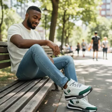 Adidasi barbati casual, albi A103