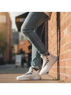 Adidasi barbati casual, inalti ,albi , AAA