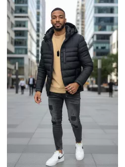 Geaca barbati, neagra 5208 116 Geaca barbati, neagra 5208 116