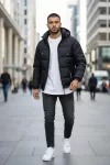 Geaca barbati neagra 13356