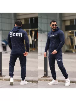 Trening barbati slim fit bleumarin, Pantaloni + Hanorac, 13351