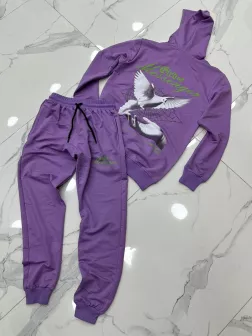 Trening barbati slim fit mov , Pantaloni + Hanorac, 13353
